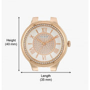 Guess Madison Diamonds White Dial Rose Gold Steel Strap Watch for Women - W0637L3
