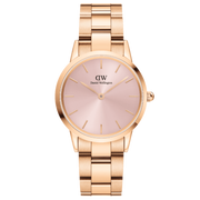 Daniel Wellington Iconic Link Unitone Rose Gold Dial Rose Gold Steel Strap Watch For Women - DW00100401