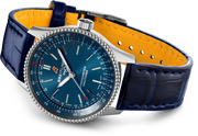 Breitling Navitimer Automatic 35 Blue Dial Blue Leather Strap Watch for Men - A17395161C1P1
