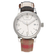 Burberry Utilitarian White Dial Multicolor Leather Strap Watch for Women - BU7824