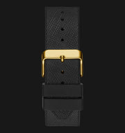 Guess Phoenix Multifunction Crystals Gold Dial Black Silicone Strap Watch For Men - GW0048G2