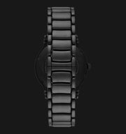 Emporio Armani Meccanico Skeleton Black Dial Black Steel Strap Watch For Men - AR60045