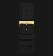 Guess Princess Crystals Gold Dial Black Silicone Strap Watch For Women - GW0439L2