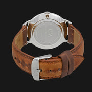 Daniel Wellington Dapper Durham White Dial Brown Leather Strap Watch For Men - DW00100116