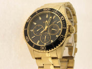 Guess Chaser Chronograph Black Dial Gold Steel Strap Watch for Men - W0170G2