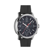 Tissot PRC 200 Chronograph Black Dial Black Rubber Strap Watch for Men - T114.417.17.057.00