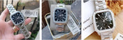 Fossil Inscription Multifunction Black Dial Silver Steel Strap Watch for Men - BQ2655