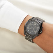 Michael Kors Bradshaw Black Dial Black Steel Strap Watch for Men - MK5550