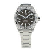 Tag Heuer Aquaracer Calibre 5 Automatic Sunray Brown Dial Silver Steel Strap Watch for Men - WAY2018.BA0927