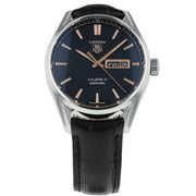 Tag Heuer Carrera Calibre 5 Automatic Black Dial Black Leather Strap Watch for Men - WAR201C.FC6266