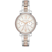 Michael Kors Sofie Chronograph White Dial Two Tone Steel Strap Watch For Women - MK4353