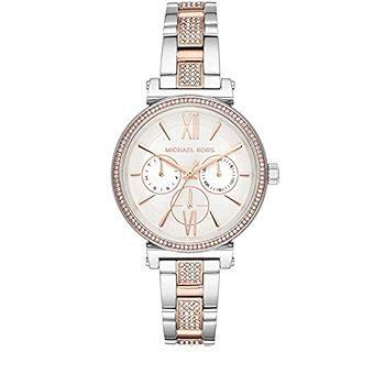MICHAEL KORS SOFIE MK4347レディース ホワイト Michael Kors Sofie Chronograph White Dial Two Tone Steel Strap