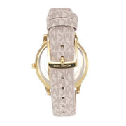 Michael Kors Tibby Analog Silver Dial White Leather Strap Watch for Women - MK1049