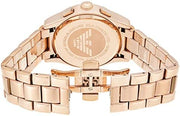 Emporio Armani Valente Chronograph Rose Gold Dial Rose Gold Steel Strap Watch For Men - AR0365