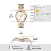 Michael Kors Lennox Three-Hand White Dial Two Tone Steel Strap Watch for Women - MK7464