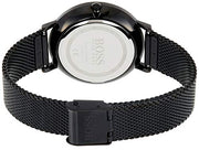 Hugo Boss Infinity Black Dial Black Mesh Bracelet Watch for Women -1502521