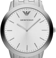 Emporio Armani Classic Quartz Silver Dial Silver Steel Strap Watch For Men - AR1745