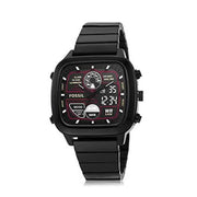 Fossil Retro Analog-Digital Black Dial Black Steel Strap Watch for Men - FS5891