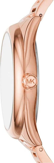 Michael Kors Janelle Quartz Crystals Rose Gold Dial Rose Gold Steel Strap Watch For Women - MK7312