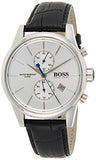 Hugo Boss Jet Chronograph White Dial Black Leather Strap Watch for Men - 1513282