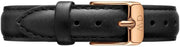 Daniel Wellington Classic Petite Sheffield Black Dial Black Leather Strap Watch For Women - DW00100224