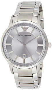Emporio Armani Classic Quartz Silver Dial Silver Steel Strap Watch For Men - AR2478
