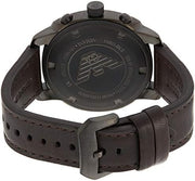 Emporio Armani Delta Chronograph Brown Dial Brown Leather Strap Dial Watch For Men - AR6055
