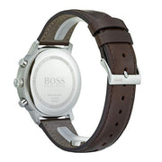 Hugo Boss Attitude Blue Dial Brown Leather Strap Watch for Men - 1513606