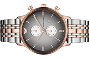 Emporio Armani Gianni Chronograph Grey Dial Two Tone Steel Strap Watch For Men - AR1721