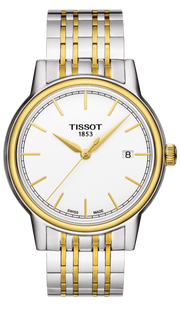 Tissot T Classic Carson Quartz White Dial Two Tone Steel Strap Watch for Men - T085.410.22.011.00