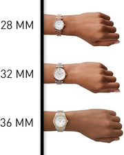 Emporio Armani Aira Three Hand Mother of Pearl Dial Rose Gold Steel Strap Watch For Women - AR11523
