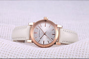 Burberry The City White Dial White Leather Strap Watch for Women - BU9209