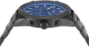 Fossil Brox Multifunction Blue Dial Grey Steel Strap Watch for Men - BQ2798
