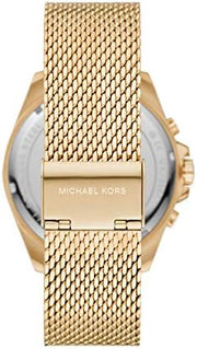 Michael Kors Brecken Chronograph Black Dial Gold Mesh Strap Watch For Men - MK8867