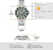 Emporio Armani Sea Explorer Meccanico Automatic Green Dial Silver Steel Strap Watch For Men - AR60061