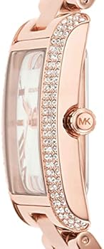 Michael Kors Emery Three-Hand Crystals Silver Dial Rose Gold Steel Strap Watch for Women - MK4644