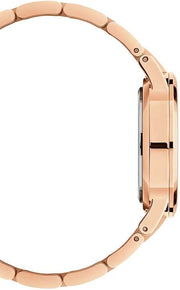 Daniel Wellington Iconic Link White Dial Rose Gold Steel Strap Watch For Women - DW00100211