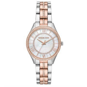 Michael Kors Lauryn Mother of Pearl Dial Two Tone Steel Strap Watch For Women - MK3979