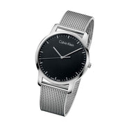 Calvin Klein City Chronograph Black Dial Silver Mesh Bracelet Watch for Men - K2G2G121