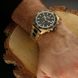 Hugo Boss Energy Chronograph Blue Dial Gold Steel Strap Watch For Men - 1513973