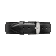 Daniel Wellington Petite Sheffield Black Dial Black Leather Strap Watch For Women - DW00100180