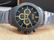 Hugo Boss Ikon Chronograph Black Dial Black Steel Strap Watch for Men - 1513278