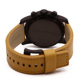 Marc Jacobs Larry Chronograph Black Dial Brown Leather Strap Watch for Men - MBM5053