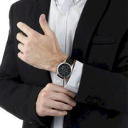 Hugo Boss Jet Chronograph Black Dial Black Leather Strap Watch for Men - 1513279