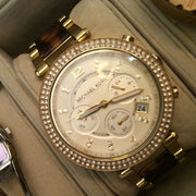 Michael Kors Parker Gold Dial Two Tone Steel Strap Watch for Women - MK5688