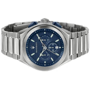 Maserati Triconic Quartz Blue Dial Silver Steel Strap Watch For Men - R8873639001