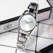 Calvin Klein Dainty Diamonds Silver Dial Sliver Steel Strap Watch for Women - K7L2314T