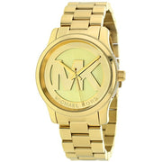 Michael Kors Runway Gold Dial Gold Steel Strap Watch for Women - MK5786