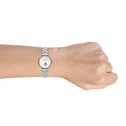 Emporio Armani Meccanico Gianni T-Bar Automatic Silver Dial Silver Steel Strap Watch For Women - AR60022