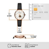 Emporio Armani Meccanico Gianni T Bar Mother of Pearl White Dial Black Leather Strap Watch For Women - AR60047